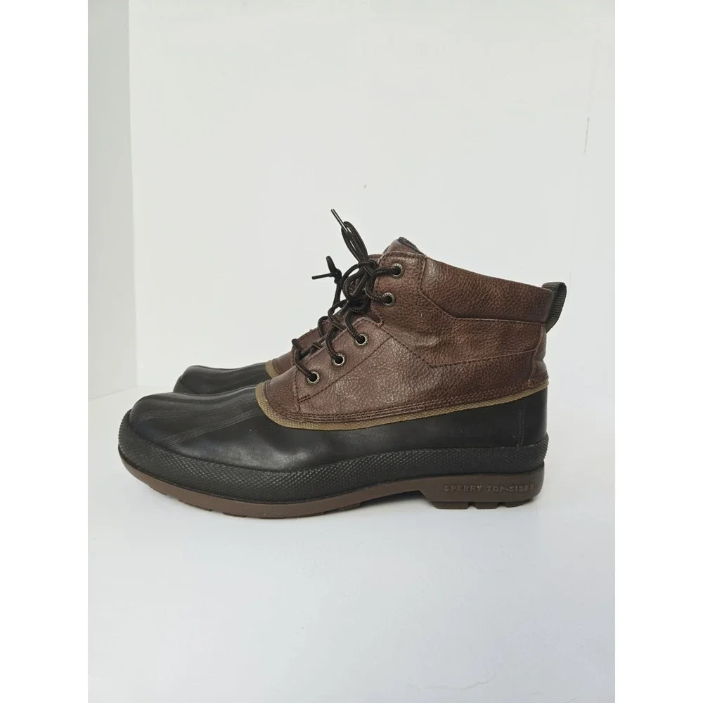 Sperry Mens Top Sider brown rain boot insultaed sz 11